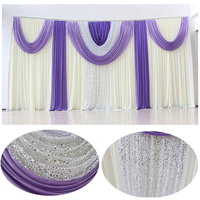 Toile de fond personnalisée indienne à sequins pour mariage, décoration de fond de scène d'église