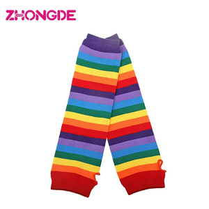 Custom Rainbow Stripe Fingerless Gloves <strong>Arm</strong> <strong>Warmer</strong> - Product Image 1