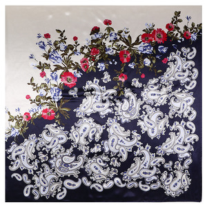 Di estate di Colori Del Fiore di Stampa Sciarpa di Seta per Le Donne di Grandi Dimensioni Raso Hijab Sciarpe <span class=keywords><strong>Testa</strong></span> <span class=keywords><strong>Fazzoletto</strong></span> 90x90 centimetri di Disegno di Marca scialli Stole - Product Image 4
