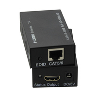 Extensor HDMI 60 196ft m sobre único cat5E/6 Estender HDMI Extensor de Suporte HD 1080p 3D Com Transmissor e Receptor