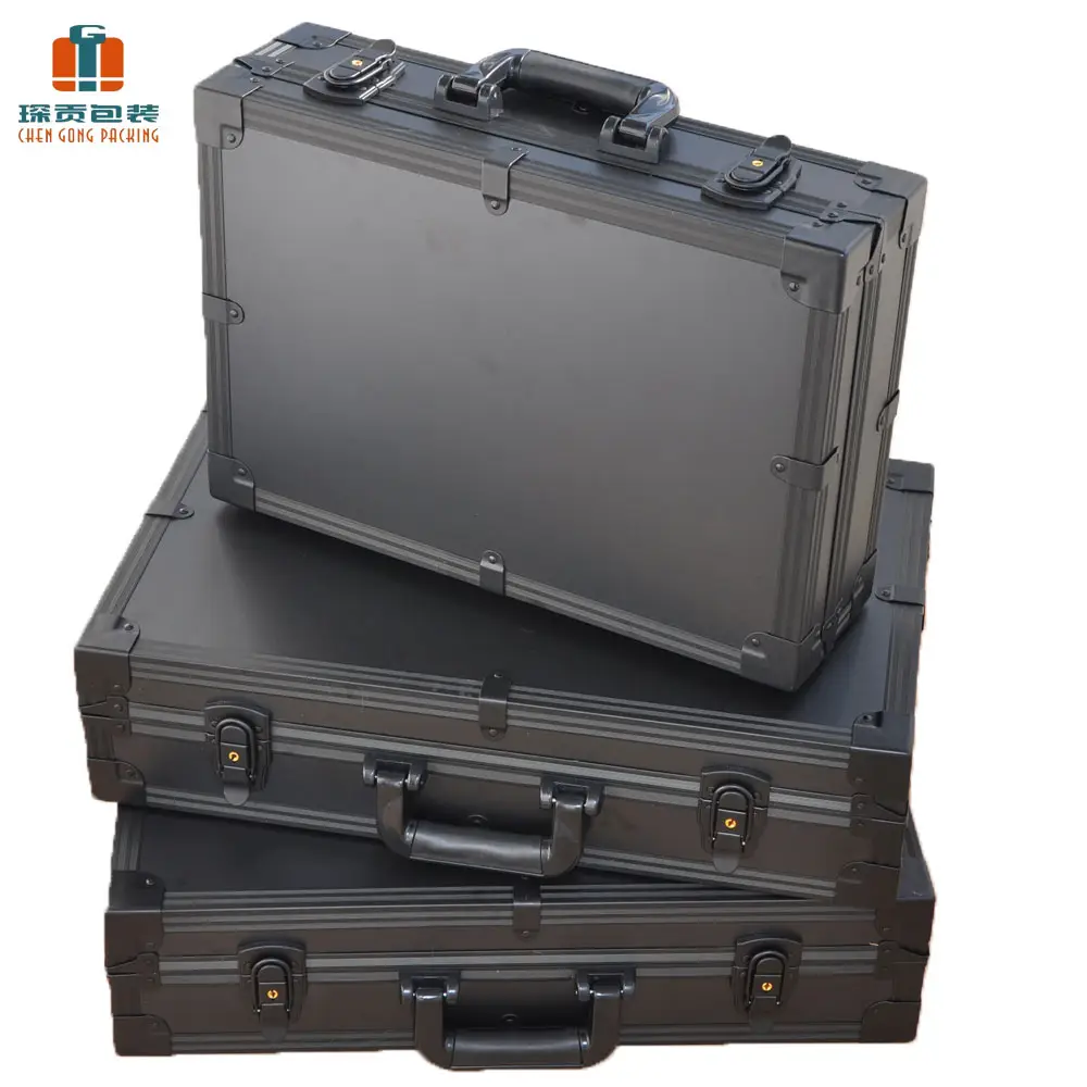 Coffre-fort de démonstration en aluminium, transport d'argent, valise à outils Portable, boîte de rangement pour échantillons camion boîtier en bois pour Cd