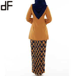 Kebaya-ropa personalizada de Muslimah para mujer, ropa islámica a la moda, con estampado Floral de Malasia, satén de poliéster, servicio OEM para adultos - Product Image 4