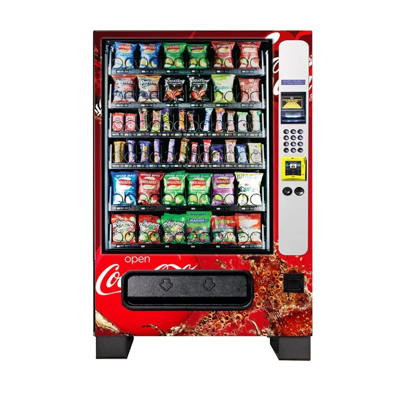 Big combo snack drinks vending machine with lifetime free maintenance service