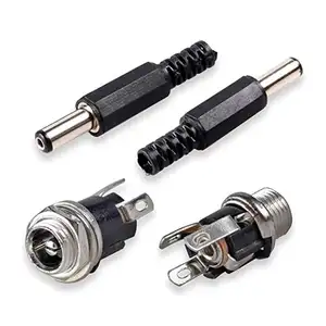 5.5 מ"מ x 2.1 מ"מ זכר DC Power Plug מחבר & בורג נעילת נקבה פנל שקע הר מתאם