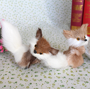 Ap02 — figurines d'animaux religieux, baby fox, avec vraie fourrure, accessoires décoratifs pour la voiture, décoration intérieure, pour la maison - Product Image 5