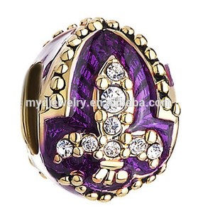 Niza Fleur <span class=keywords><strong>De</strong></span> Lis flor <span class=keywords><strong>De</strong></span> Faberge huevo para los encantos <span class=keywords><strong>De</strong></span> <span class=keywords><strong>la</strong></span> pulsera - Product Image 2
