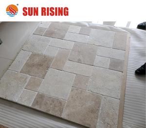 Mix Color Antique and Tumbled Surface French Pattern Travertine <strong>Tile</strong> for Paving