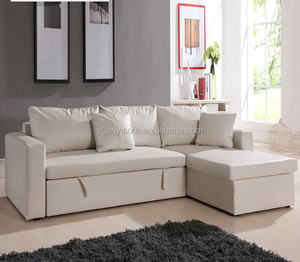 Modern Folding Leather <strong>Sofa</strong> <strong>Bed</strong>, <strong>Pull</strong> <strong>Out</strong> <strong>Sofa</strong> <strong>Bed</strong> With Drawer YB2224 - Product Image 2