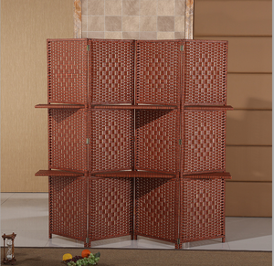 Paravent pliant <span class=keywords><strong>en</strong></span> rotin à 4 panneaux 2025, séparateurs <span class=keywords><strong>de</strong></span> pièce, écran décoratif <span class=keywords><strong>en</strong></span> bambou pour salle à manger, usage commercial et <span class=keywords><strong>jardin</strong></span> - Product Image 3