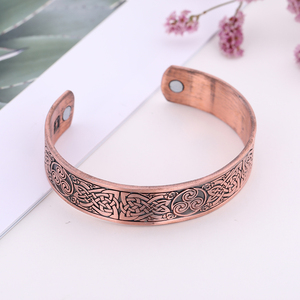 Fashion Irish Knot Shape Antique Silver Bronze <strong>Copper</strong> Color Cuff <strong>Bangle</strong> for Men's Jewelry Bracelet Health Care Vintage Hot - Product Image 4