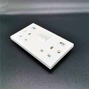 WP1206 ब्रिटेन 220-250v 13A डबल यूएसबी आउटलेट 5v 3.1a उत्पादन 146 स्विच सॉकेट 2 गिरोह बिजली सॉकेट दीवार बिजली के आउटलेट सॉकेट ब्रिटेन - Product Image 2