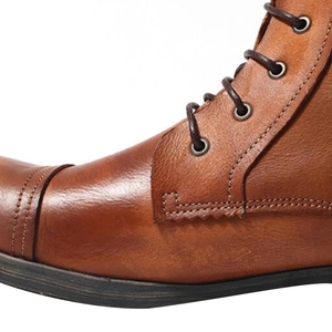 Bốt Da Nam, Bốt Da Bò Cổ Cao Kiểu Dáng Mới, Màu Trơn, Cao Su - Product Image 5