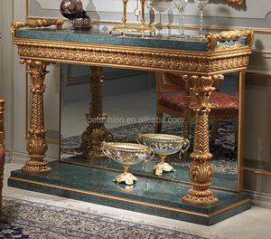 หรูหราขายส่งเฟอร์นิเจอร์คลาสสิก Gold Leaf Gilding คอนโซลตารางและกระจก - Product Image 2