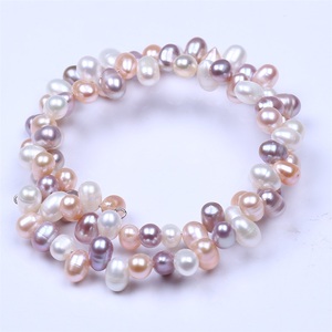 Le ultime donne di disegno reale d'acqua dolce bianco naturale <span class=keywords><strong>rosa</strong></span> della perla dei monili del braccialetto di <span class=keywords><strong>perle</strong></span> d'acqua dolce del braccialetto - Product Image 2