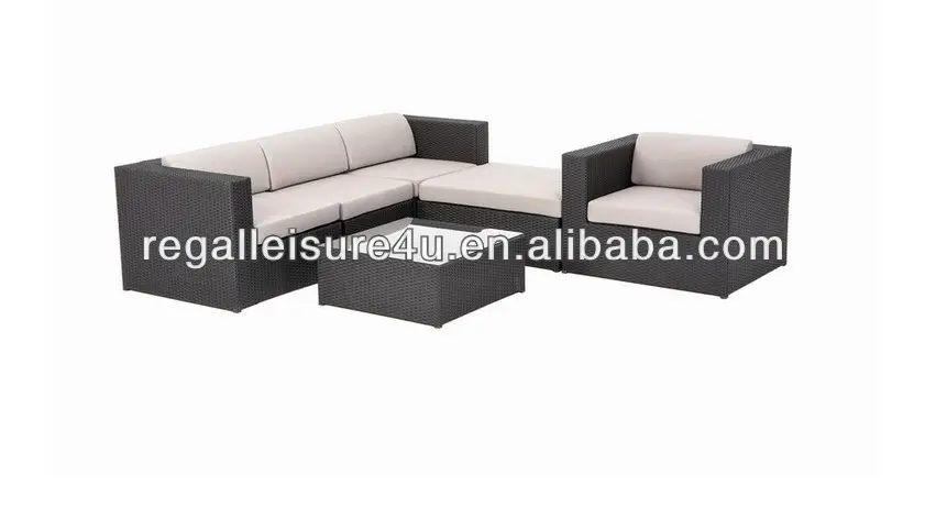 Extérieur sofa de rotin poly 6 pcs rlf-015st ensemble de meubles