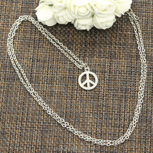 Joyería de moda collar símbolo de paz colgante collar antiguo plata para <span class=keywords><strong>el</strong></span> regalo - Product Image 4