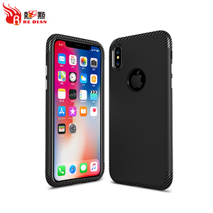 <span class=keywords><strong>A</strong></span> prueba de golpes dos en una caja del teléfono de la fibra del carbón para el iPhone X - Product Image 6
