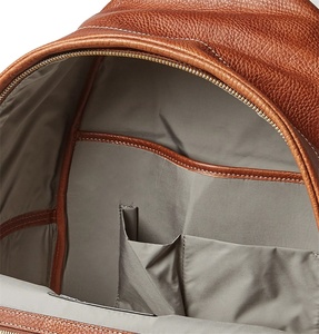 Fashion High Quality Custom Unisex <strong>Brown</strong> Bag Genuine Leather Office Casual School <strong>Backpack</strong> - Product Image 3