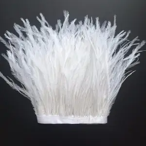 factory wholesale ostrich feather fabric white ostrich feather trim