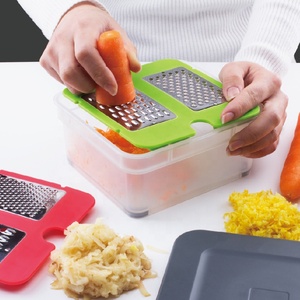 4 Piece Cheese Grater Set with and Storage box stainless steel Hand Cheese Grater Adjustable Hard Cheese Slicer