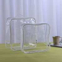 Sac plastique pvc blanc à fermeture éclair, 50 unités, pour emballage du drap de lit