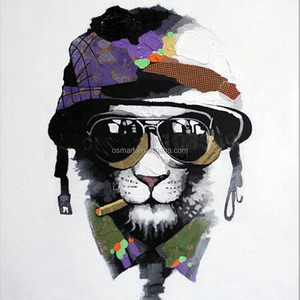 Vente chaude oeuvre animaux <span class=keywords><strong>photos</strong></span> à la main Cool <span class=keywords><strong>chien</strong></span> photo sur toile pour salon décoration <span class=keywords><strong>chien</strong></span> peinture - Product Image 1