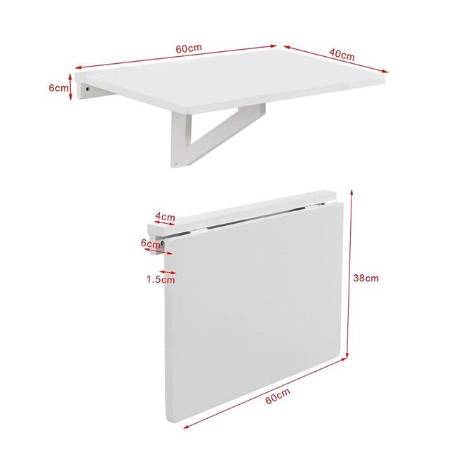 Hot Selling Wooden White Wall Mounted Folding Dinning Table Kitchen Table on Wall Mounted Table
