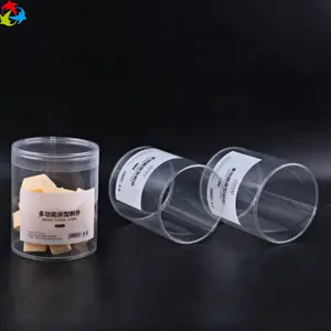 Transparan Plastik Kecil Mini Puff Silinder Kotak Kemasan