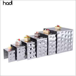 Support de <span class=keywords><strong>buffet</strong></span> moderne pour restaurant, décoration, <span class=keywords><strong>buffet</strong></span> de desserts, rose gold, avec plateau en verre - Product Image 6