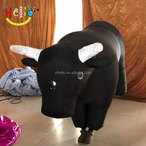 <span class=keywords><strong>Disfraz</strong></span> de animal inflable para actuación de desfile, <span class=keywords><strong>disfraz</strong></span> de <span class=keywords><strong>toro</strong></span> inflable negro - Product Image 5