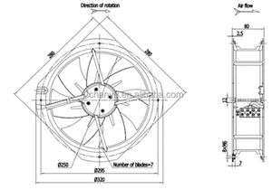 280*280*80MM EC-DC Entrée ventilateur Axial - Product Image 3