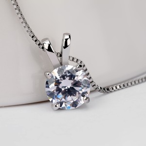 Teemi mayorista clásico simple Design1 Carat Corazones y Flechas redondas Sona Cubic Zirconia Jewelry plateado platino Collares - Product Image 2