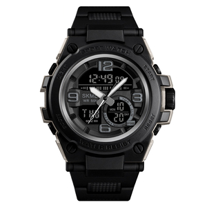 Skmei 1452 الرجال الثنائية ساعة معصم منبه رقمي ساعة ساعة مطلي معدن من الخلف إلى مقاومة الماء - Product Image 5