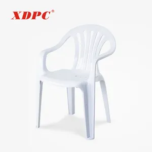 Dış mekan mobilyası beyaz monoblok istiflenebilir plastik sandalye