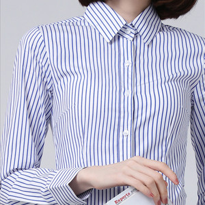 <span class=keywords><strong>Camicia</strong></span> elegante da <span class=keywords><strong>donna</strong></span> <span class=keywords><strong>a</strong></span> <span class=keywords><strong>righe</strong></span> bianche blu - Product Image 3
