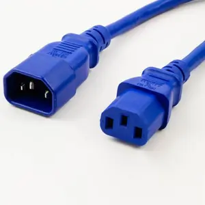 Blue Colour prijs hoogspanning 320 C13 iec 320 C14 vrouwelijke connector voedingskabel