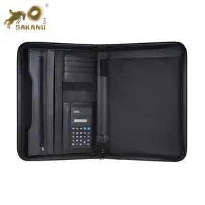 Chuyên nghiệp đa chức năng A4 PU da danh mục đầu tư Memo padfolio dây kéo kinh doanh tài liệu trường hợp Organizer nộp hồ sơ biểu tượng tùy chỉnh - Product Image 1