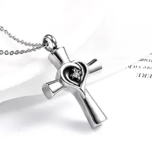 in promotion Women stainless steel Infinity Love Heart Cross Shape ash pendant necklace