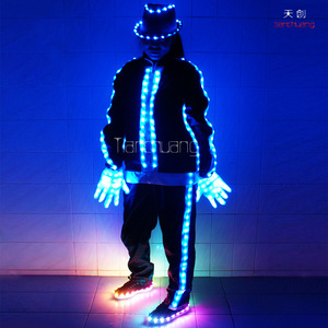 Luz LED Winkle Chaqueta, Pantalones, Sombreros, Zapatos luz LED <span class=keywords><strong>el</strong></span> alambre mono Del Mono traje de luz - Product Image 3