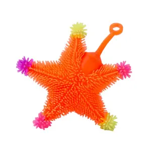 Promotion Toys Colorful Star Puffer Ball with Yoyo for Kids Quishy Flashing Led Balls Toy Funny Stress Relief Ball Wholesale