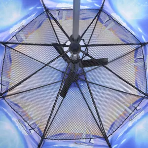 Umbrella With Fan Summer Cooling Usb Battery Charge Umbrella With Fan And Water Spray