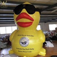 Canard gonflable géant pour la décoration, nouvel an, événement, avec lunettes de soleil, résistant au feu, 2m/5m/10m, 2020