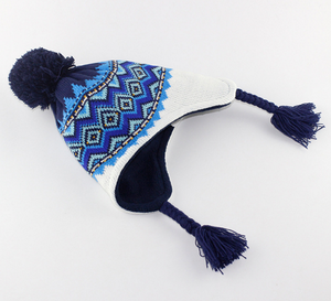 Trapper <strong>Hat</strong> Earflap <strong>Toboggan</strong> Ski Knit Beanie Cap <strong>Hat</strong> With Braided Tassel - Product Image 4