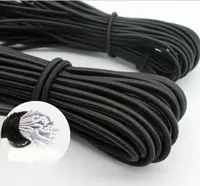 Retail wholesale cloth accessory elastic cords/black white good stretch 4mm bungee cord