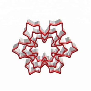 3 pezzi <span class=keywords><strong>di</strong></span> utensili da forno natalizi <span class=keywords><strong>tagliabiscotti</strong></span> con <span class=keywords><strong>fiocco</strong></span> <span class=keywords><strong>di</strong></span> <span class=keywords><strong>neve</strong></span> con bordo/parte superiore in Silicone/PVC - Product Image 1