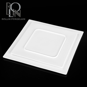 Restaurante del hotel boda real del diseño banquete buffet placa diferentes tamaño de cerámica llano cuadrado plato - Product Image 3