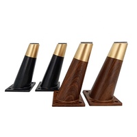 Pied de canapé en forme de triangle, hauteur réglable, en plastique, bois, style américain, finition bois, lot de 2 pièces