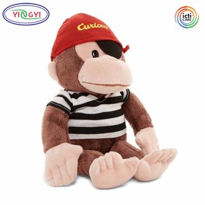 D460 venta al por mayor personalizado ODM OEM curioso disfraz de pirata de peluche mono fábrica de juguete animal de peluche suave mono pirata de peluche - Product Image 2