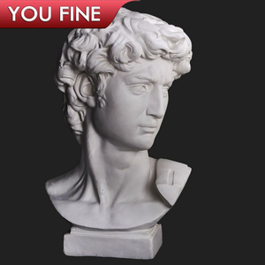 <span class=keywords><strong>Statua</strong></span> Decorativa in Marmo Bianco della Testa <span class=keywords><strong>di</strong></span> David, Opera d'Arte Famosa in Vendita - Product Image 2