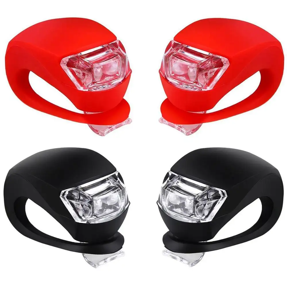 Bicycle Light Front and Rear Silicone LED Bike Light - Bike Headlight and Taillight, Mountain Bike Lights,Batteries Included